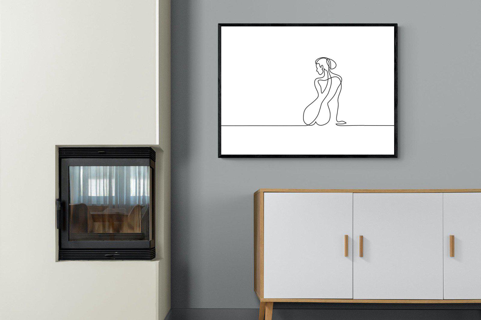 Female Form-Wall_Art-100 x 75cm-Mounted Canvas-Black-Pixalot