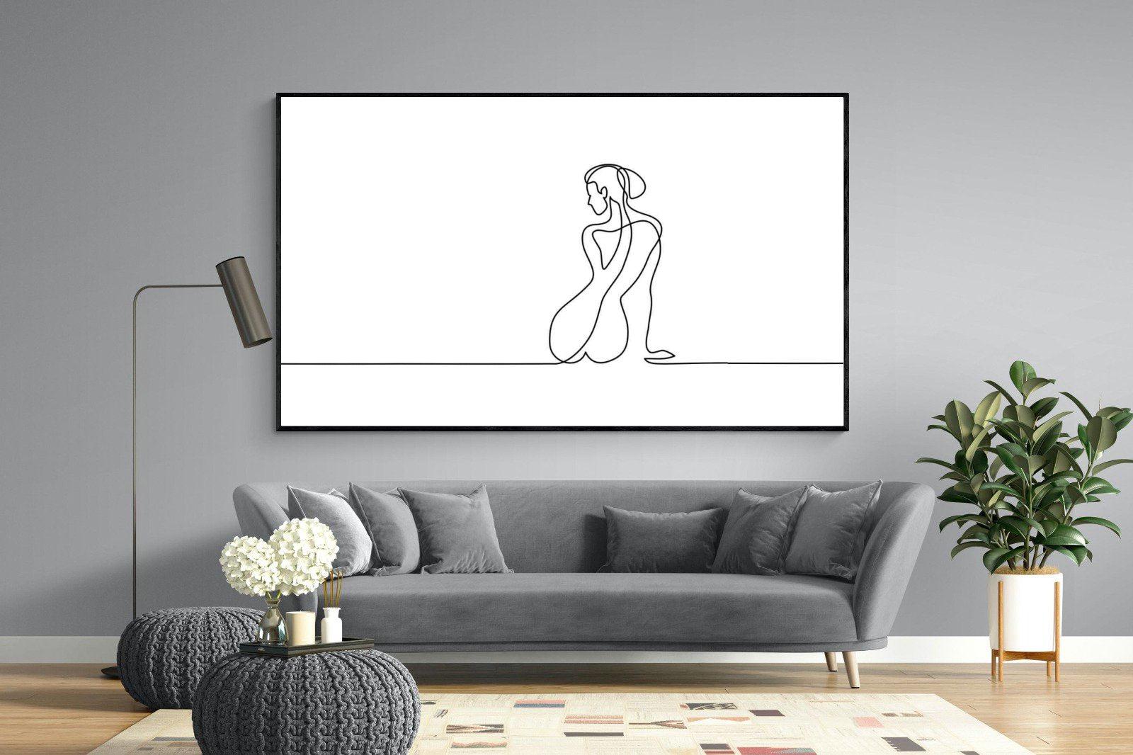 Female Form-Wall_Art-220 x 130cm-Mounted Canvas-Black-Pixalot