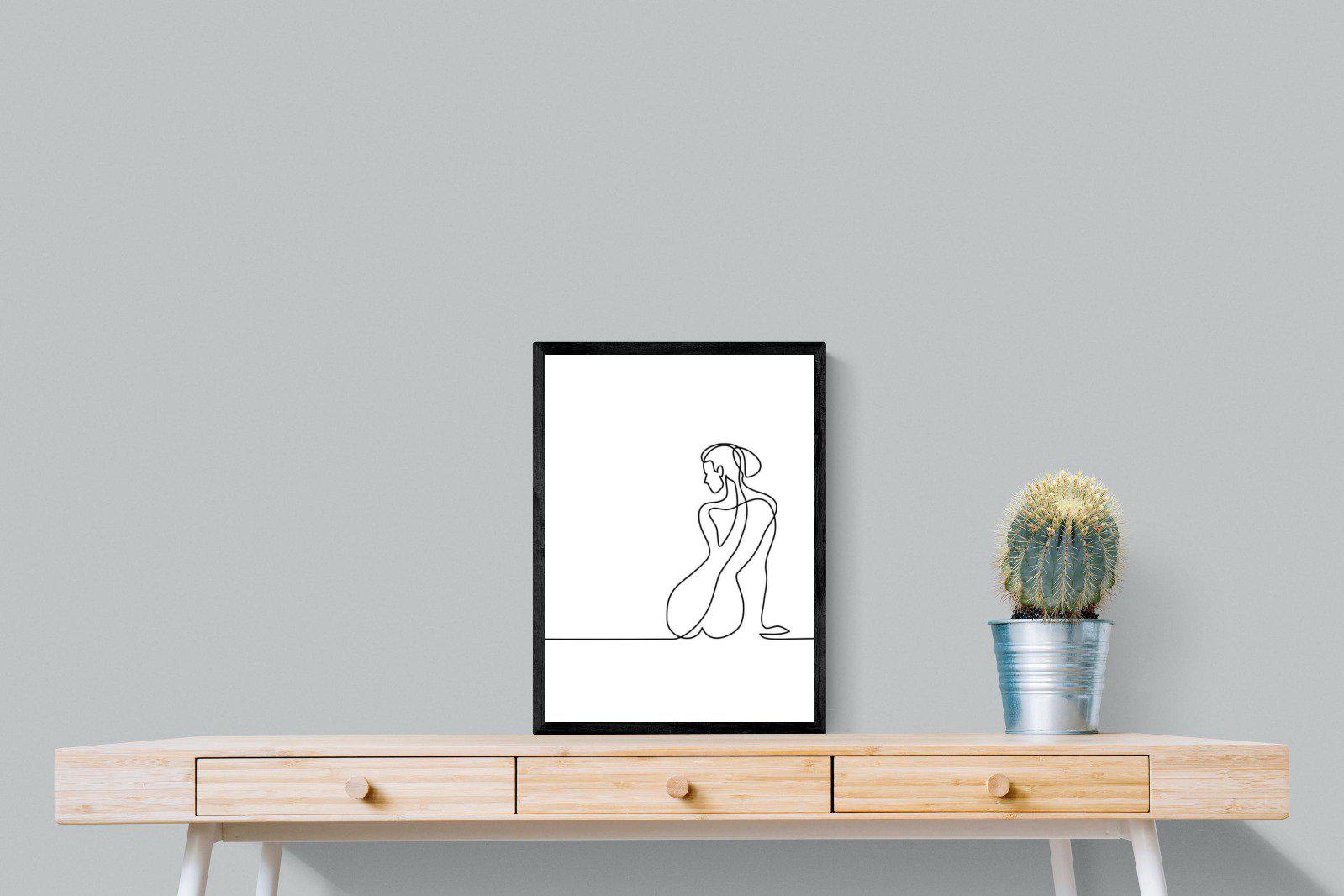 Female Form-Wall_Art-45 x 60cm-Mounted Canvas-Black-Pixalot
