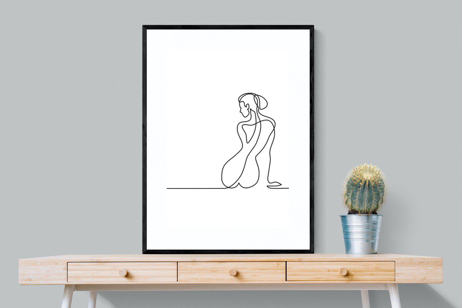 Female Form-Wall_Art-75 x 100cm-Framed Print-Black-Pixalot
