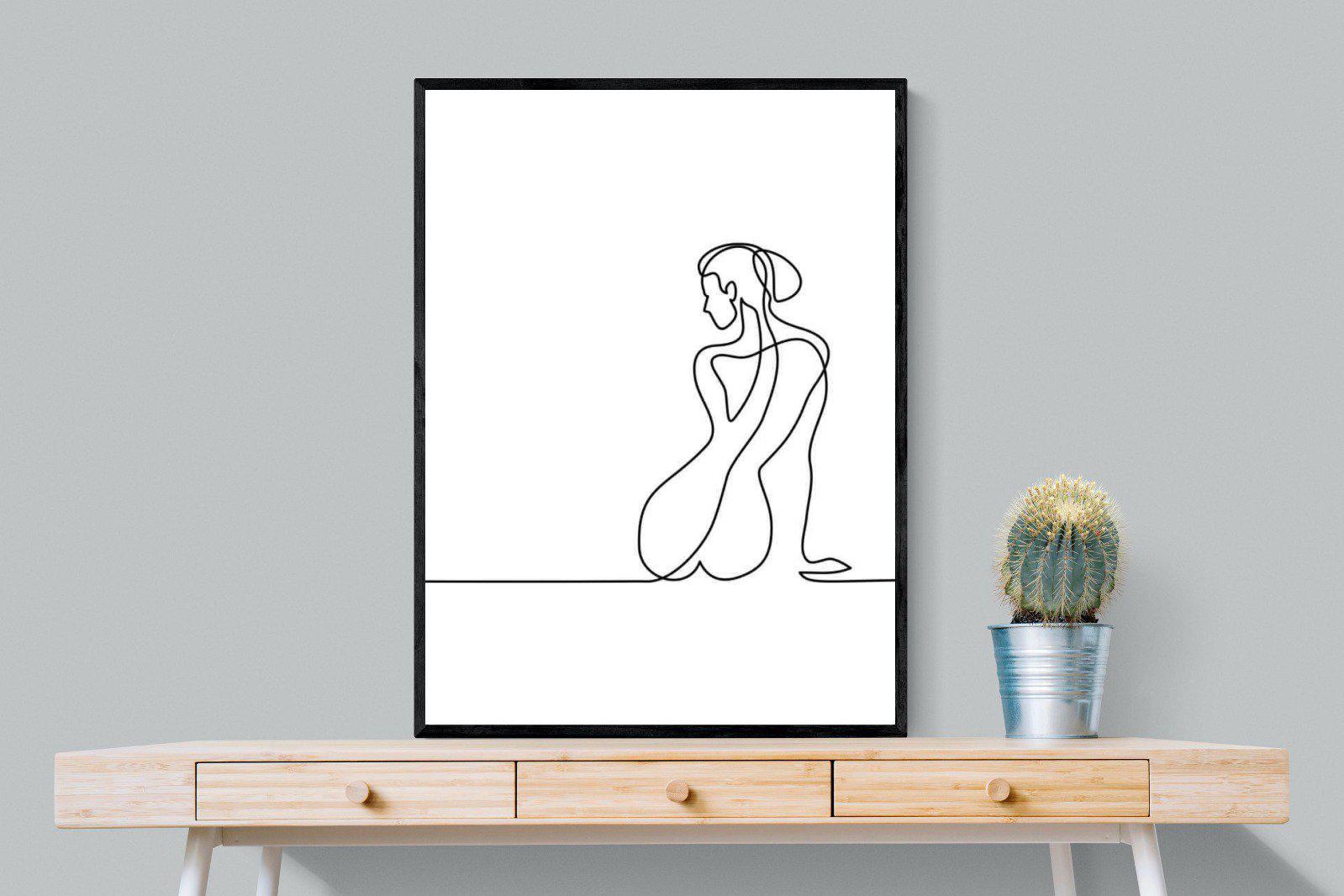 Female Form-Wall_Art-75 x 100cm-Mounted Canvas-Black-Pixalot