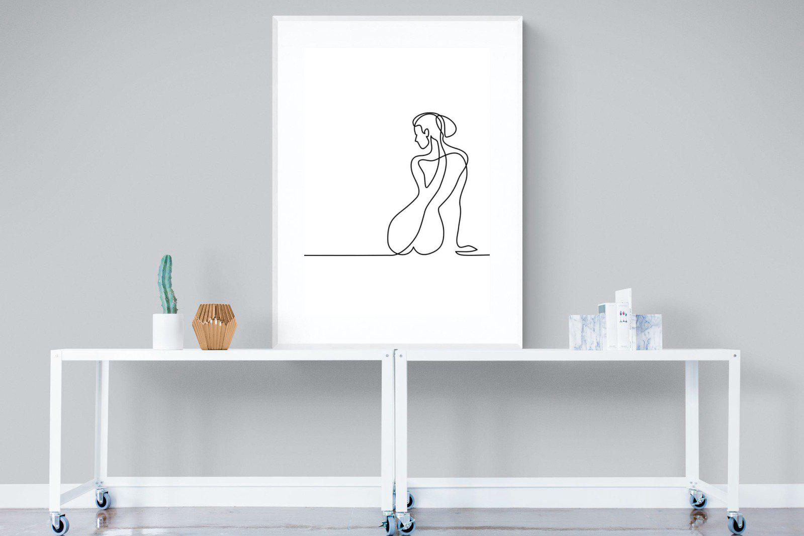 Female Form-Wall_Art-90 x 120cm-Framed Print-White-Pixalot