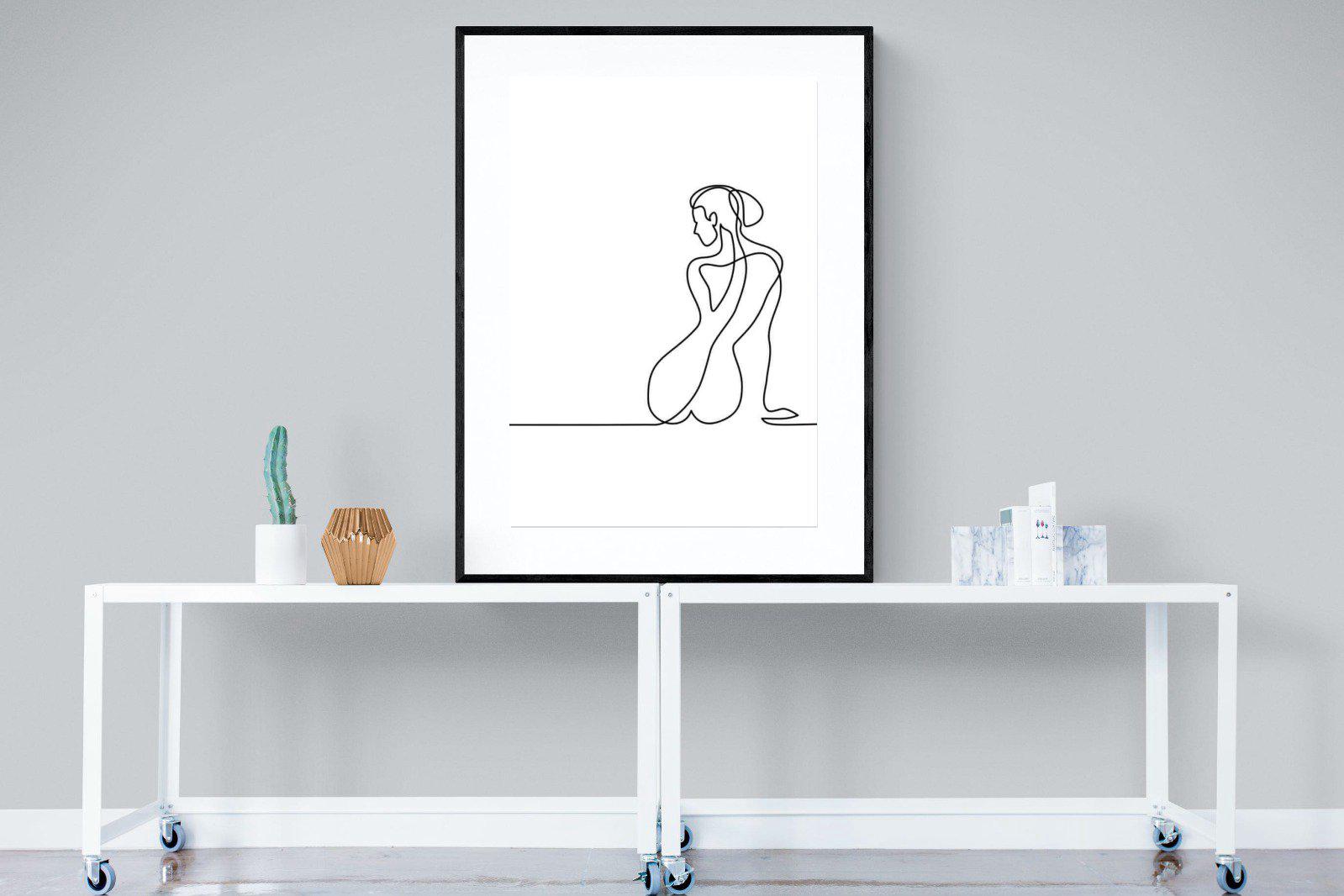 Female Form-Wall_Art-90 x 120cm-Framed Print-Black-Pixalot