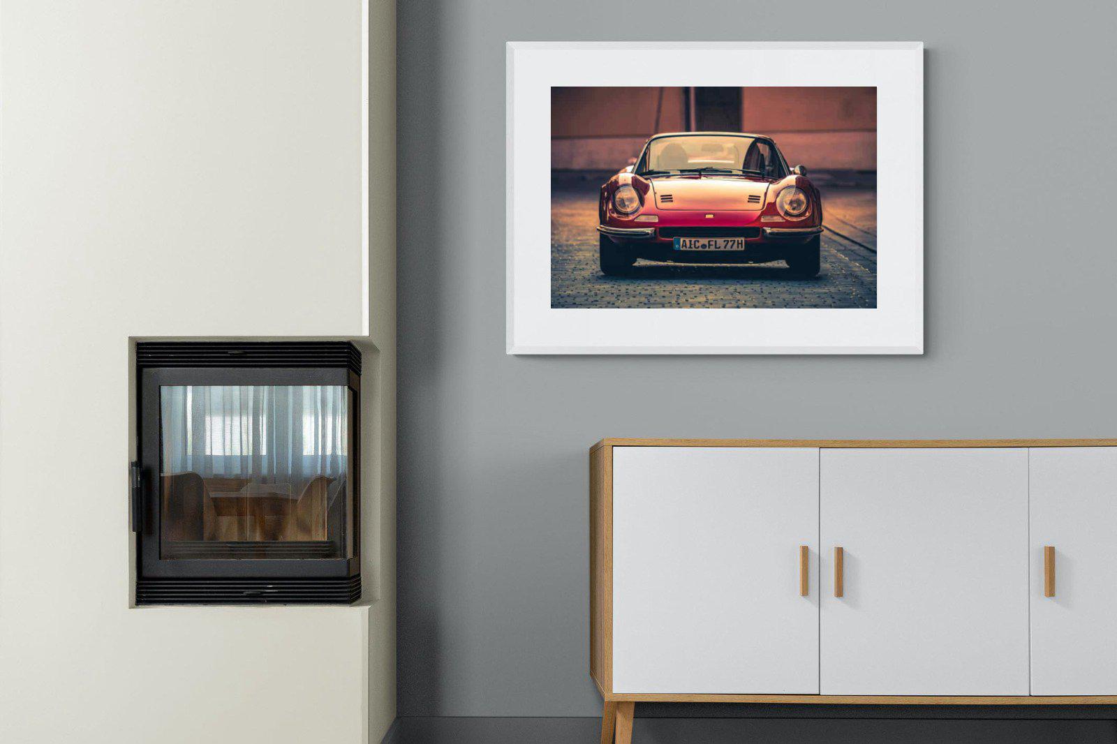 Ferrari Dino-Wall_Art-100 x 75cm-Framed Print-White-Pixalot