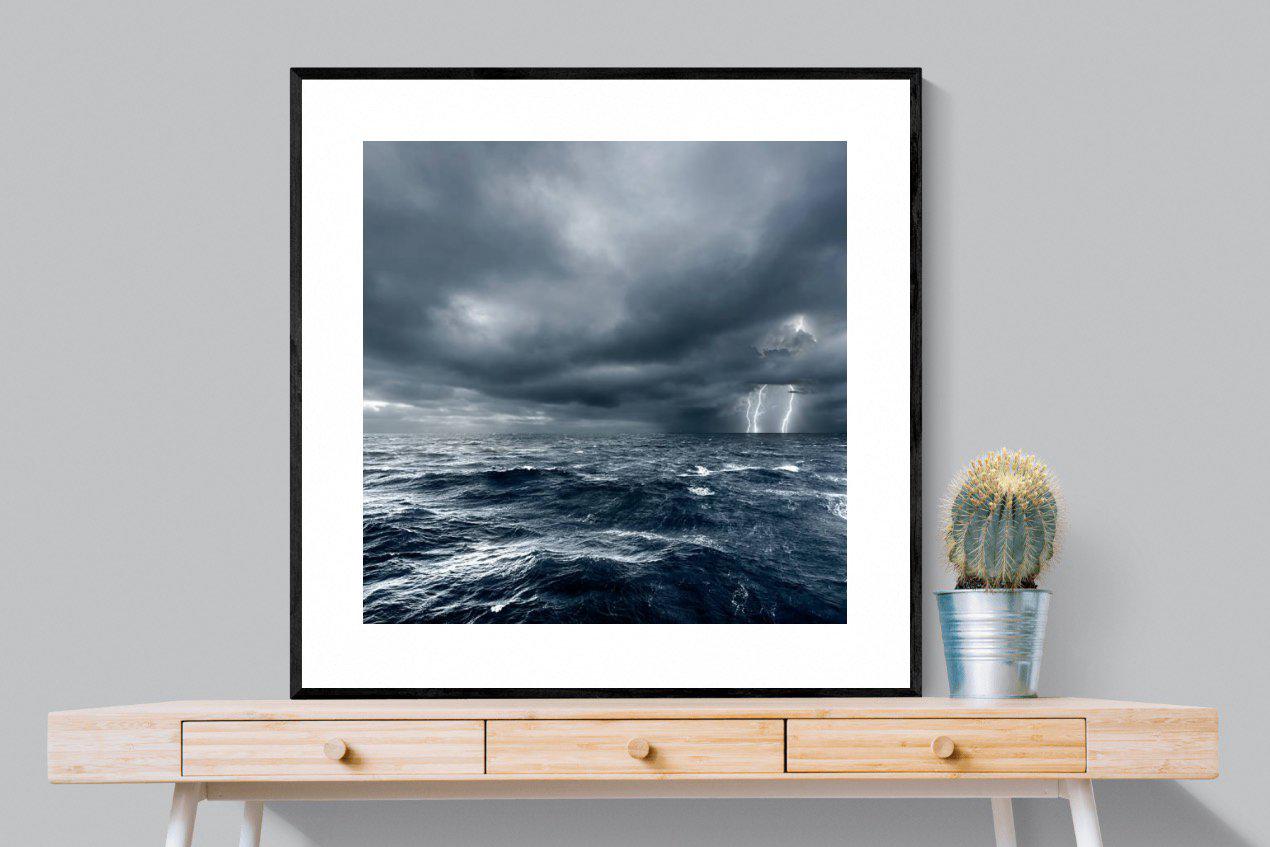 Fierce Ocean-Wall_Art-100 x 100cm-Framed Print-Black-Pixalot