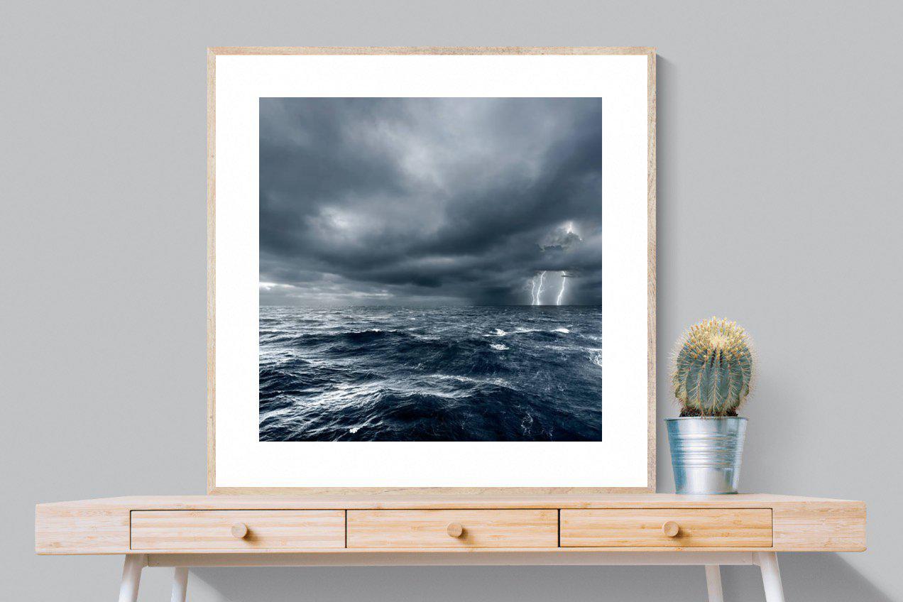Fierce Ocean-Wall_Art-100 x 100cm-Framed Print-Wood-Pixalot