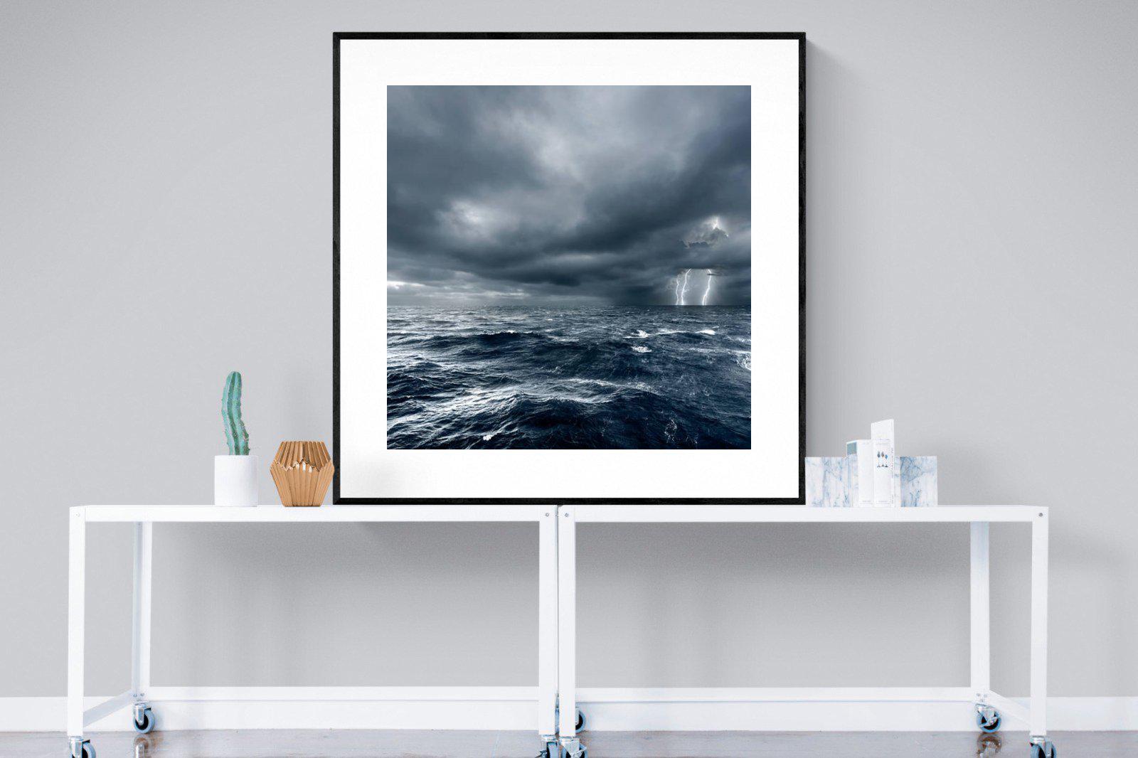 Fierce Ocean-Wall_Art-120 x 120cm-Framed Print-Black-Pixalot