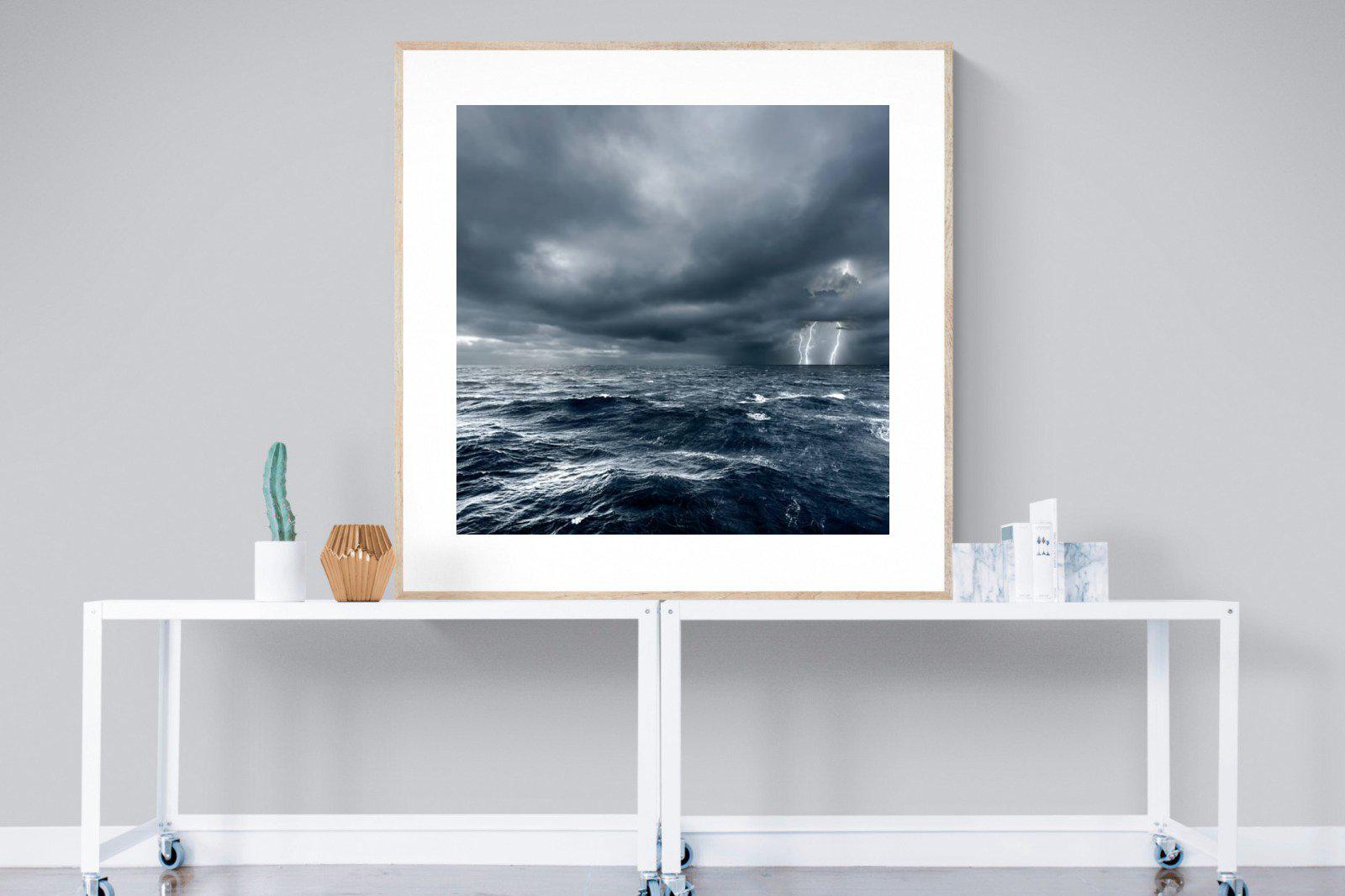 Fierce Ocean-Wall_Art-120 x 120cm-Framed Print-Wood-Pixalot