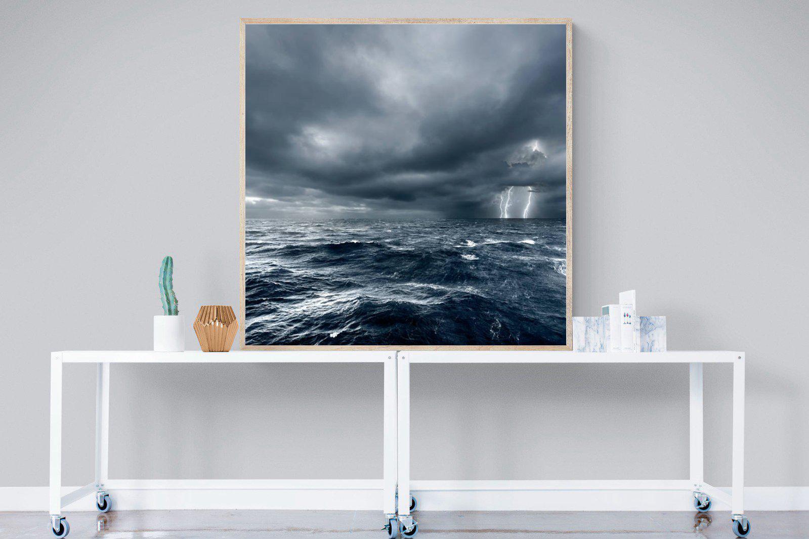 Fierce Ocean-Wall_Art-120 x 120cm-Mounted Canvas-Wood-Pixalot