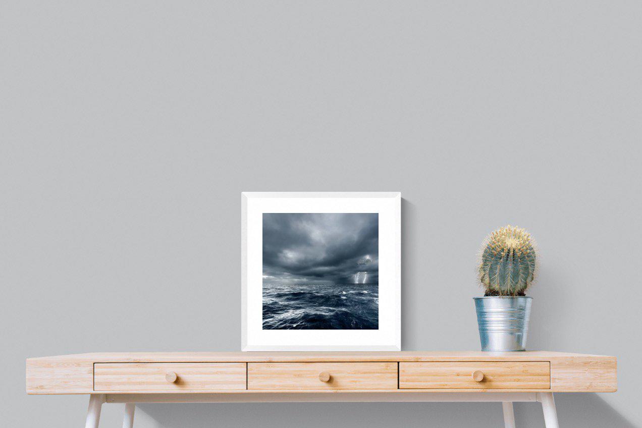 Fierce Ocean-Wall_Art-50 x 50cm-Framed Print-White-Pixalot
