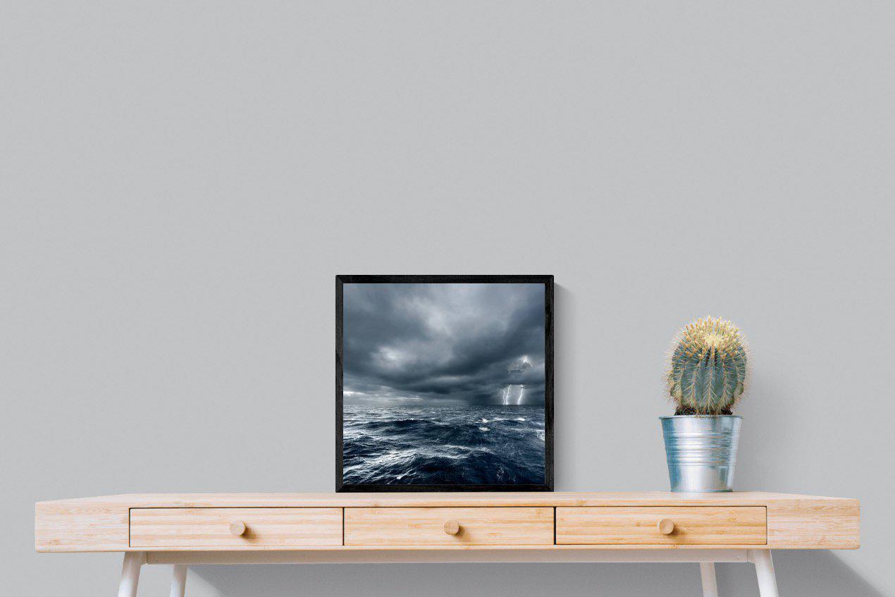 Fierce Ocean-Wall_Art-50 x 50cm-Mounted Canvas-Black-Pixalot