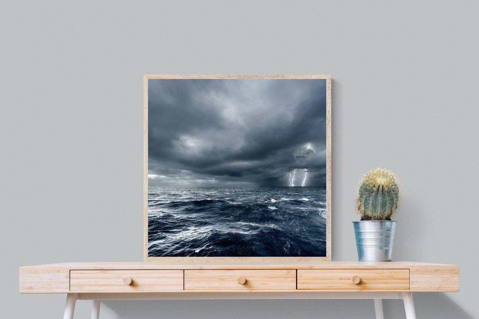 Fierce Ocean-Wall_Art-80 x 80cm-Mounted Canvas-Wood-Pixalot