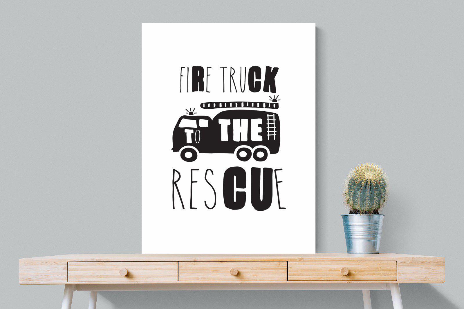 Fire Truck-Wall_Art-75 x 100cm-Mounted Canvas-No Frame-Pixalot