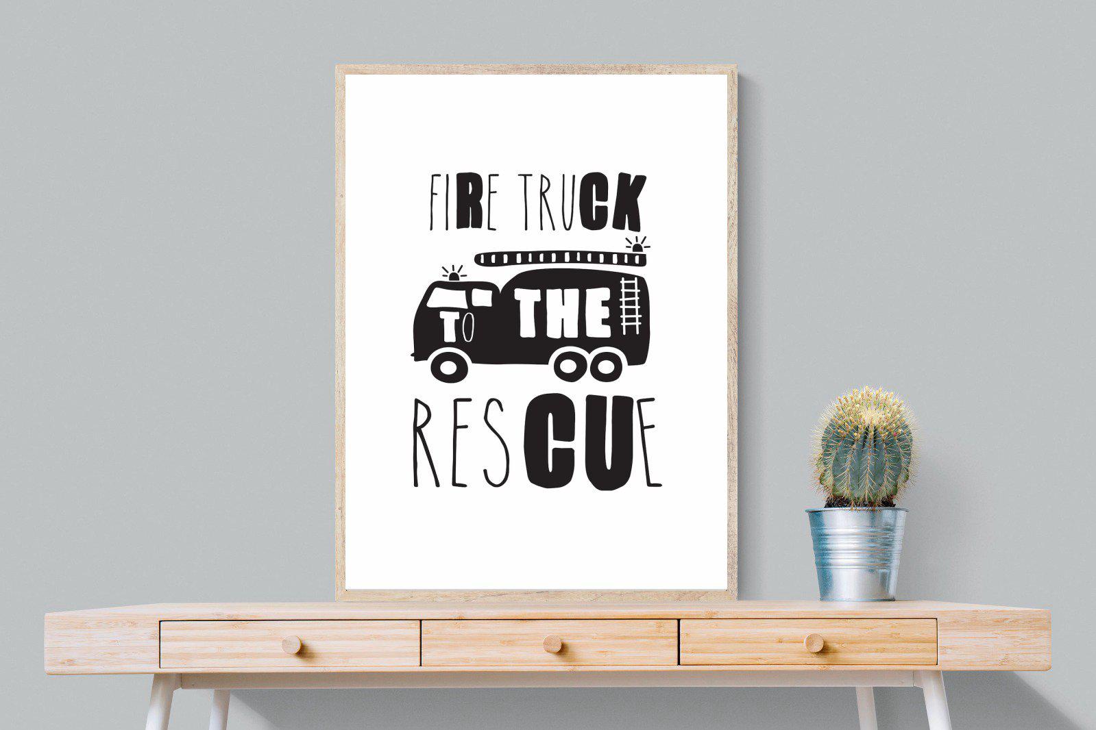 Fire Truck-Wall_Art-75 x 100cm-Mounted Canvas-Wood-Pixalot