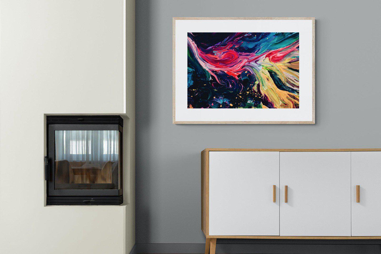 Fireworks-Wall_Art-100 x 75cm-Framed Print-Wood-Pixalot
