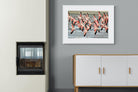 Flamingo Flight-Wall_Art-100 x 75cm-Framed Print-White-Pixalot