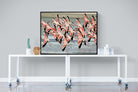 Flamingo Flight-Wall_Art-120 x 90cm-Mounted Canvas-Black-Pixalot