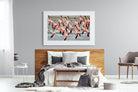 Flamingo Flight-Wall_Art-150 x 100cm-Framed Print-White-Pixalot