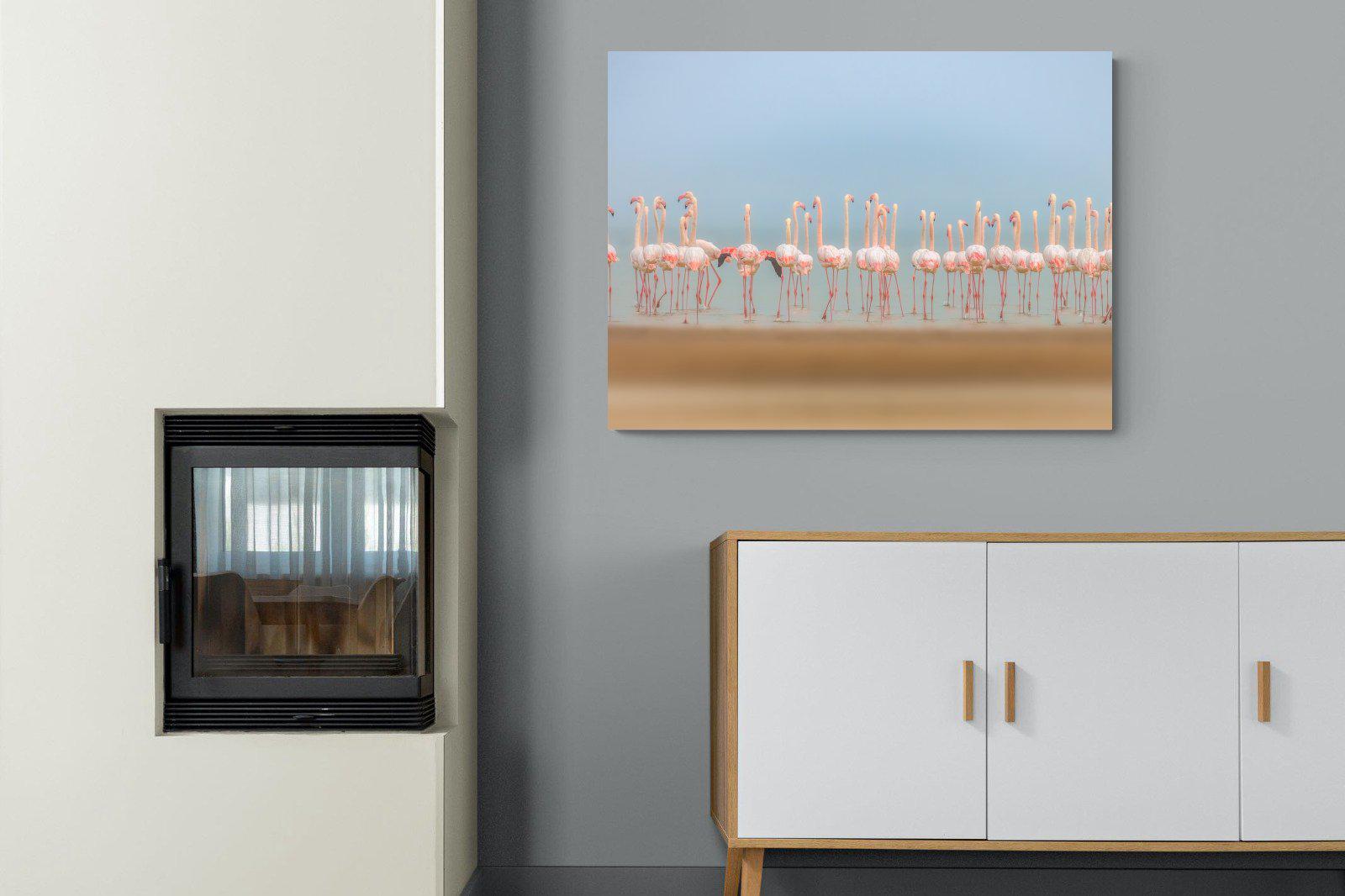 Flamingo Forest-Wall_Art-100 x 75cm-Mounted Canvas-No Frame-Pixalot