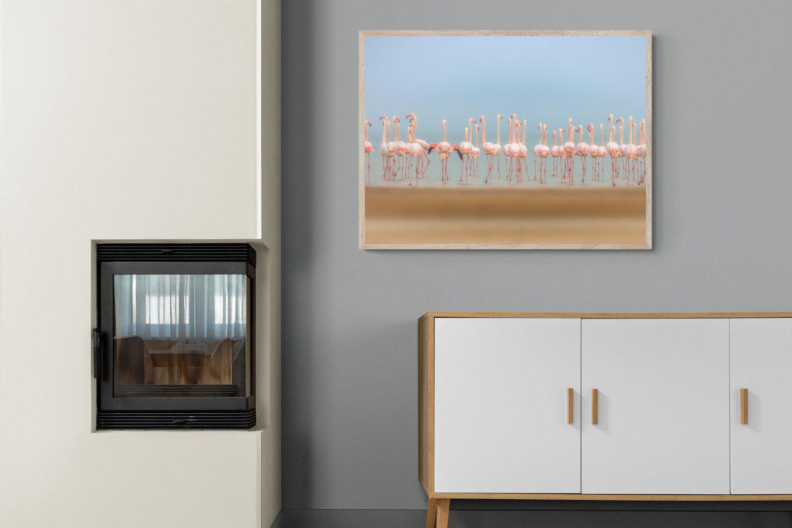 Flamingo Forest-Wall_Art-100 x 75cm-Mounted Canvas-Wood-Pixalot