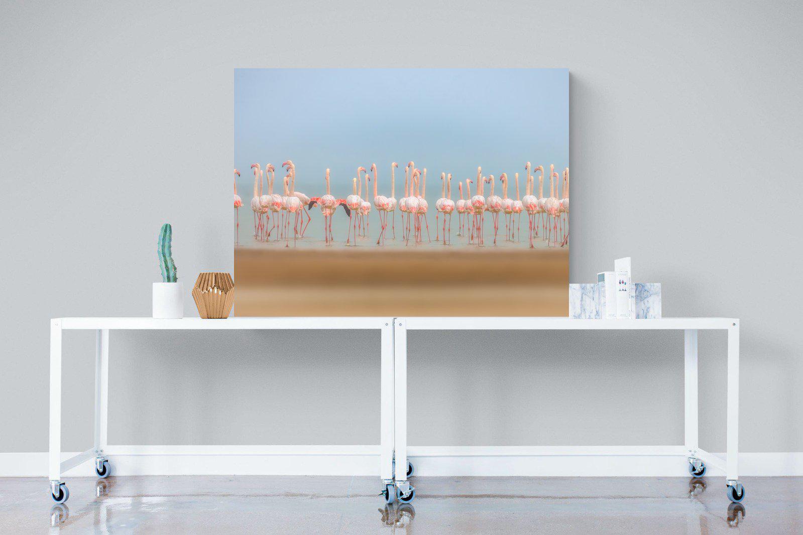 Flamingo Forest-Wall_Art-120 x 90cm-Mounted Canvas-No Frame-Pixalot