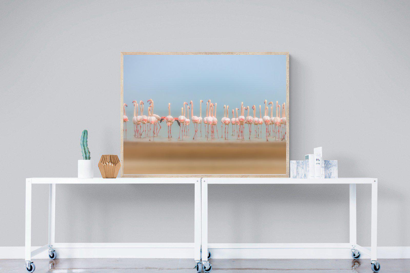 Flamingo Forest-Wall_Art-120 x 90cm-Mounted Canvas-Wood-Pixalot