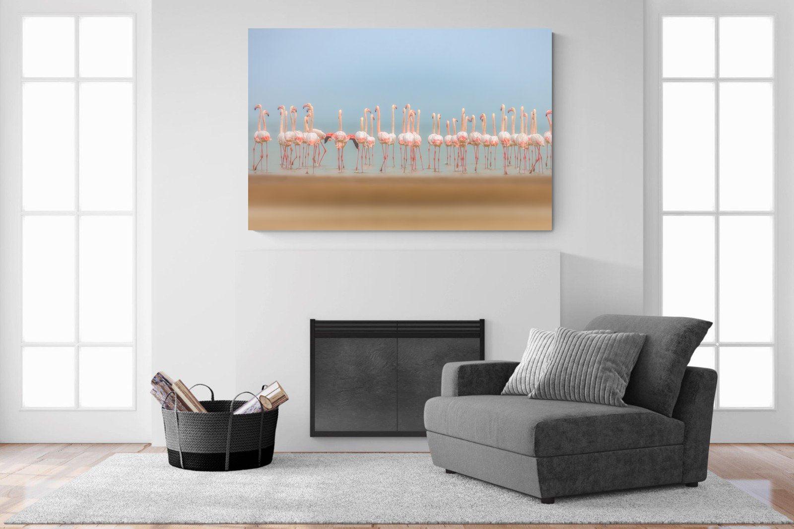 Flamingo Forest-Wall_Art-150 x 100cm-Mounted Canvas-No Frame-Pixalot