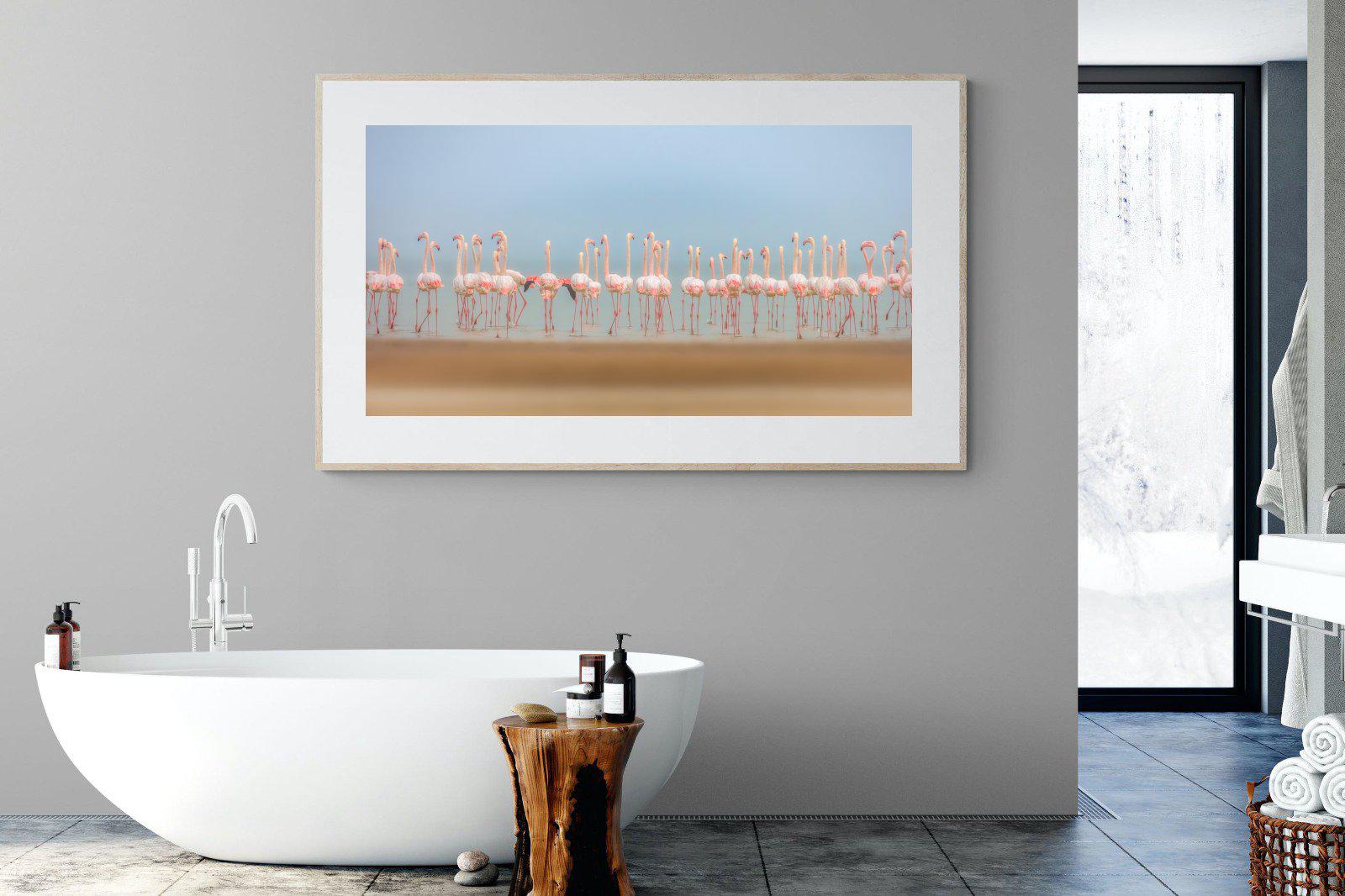 Flamingo Forest-Wall_Art-180 x 110cm-Framed Print-Wood-Pixalot
