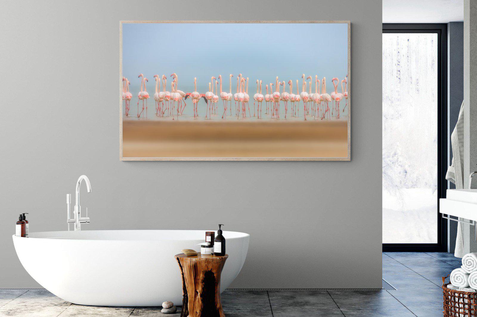 Flamingo Forest-Wall_Art-180 x 110cm-Mounted Canvas-Wood-Pixalot