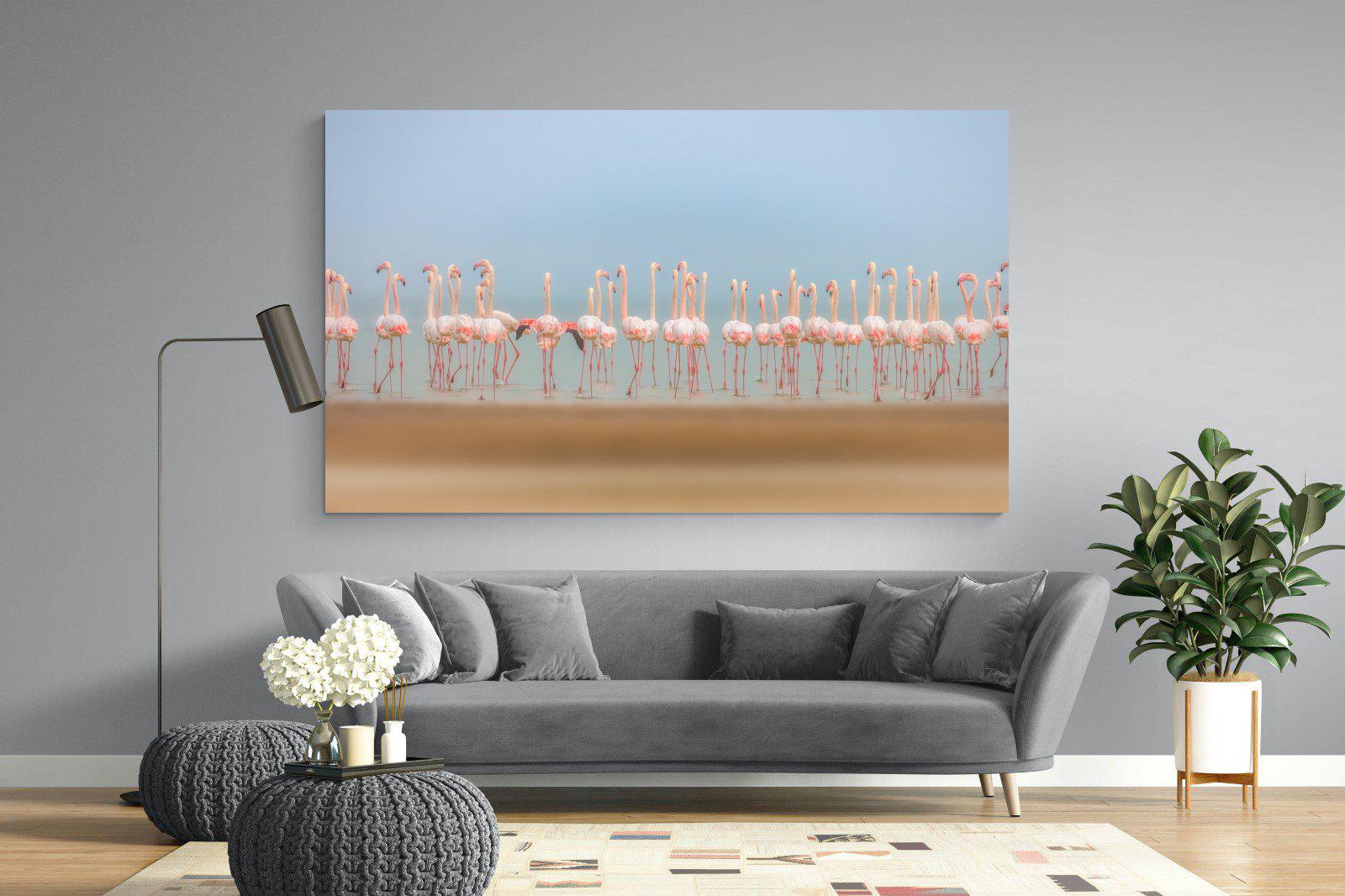 Flamingo Forest-Wall_Art-220 x 130cm-Mounted Canvas-No Frame-Pixalot