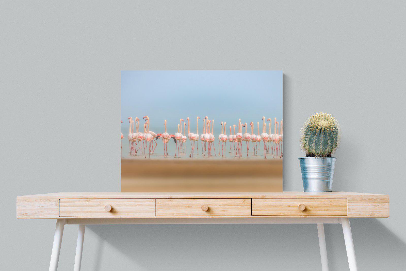 Flamingo Forest-Wall_Art-80 x 60cm-Mounted Canvas-No Frame-Pixalot