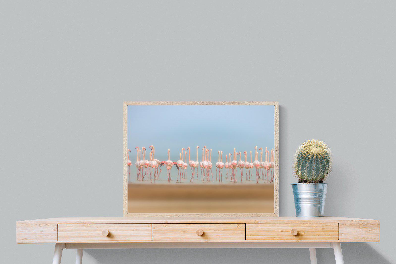 Flamingo Forest-Wall_Art-80 x 60cm-Mounted Canvas-Wood-Pixalot