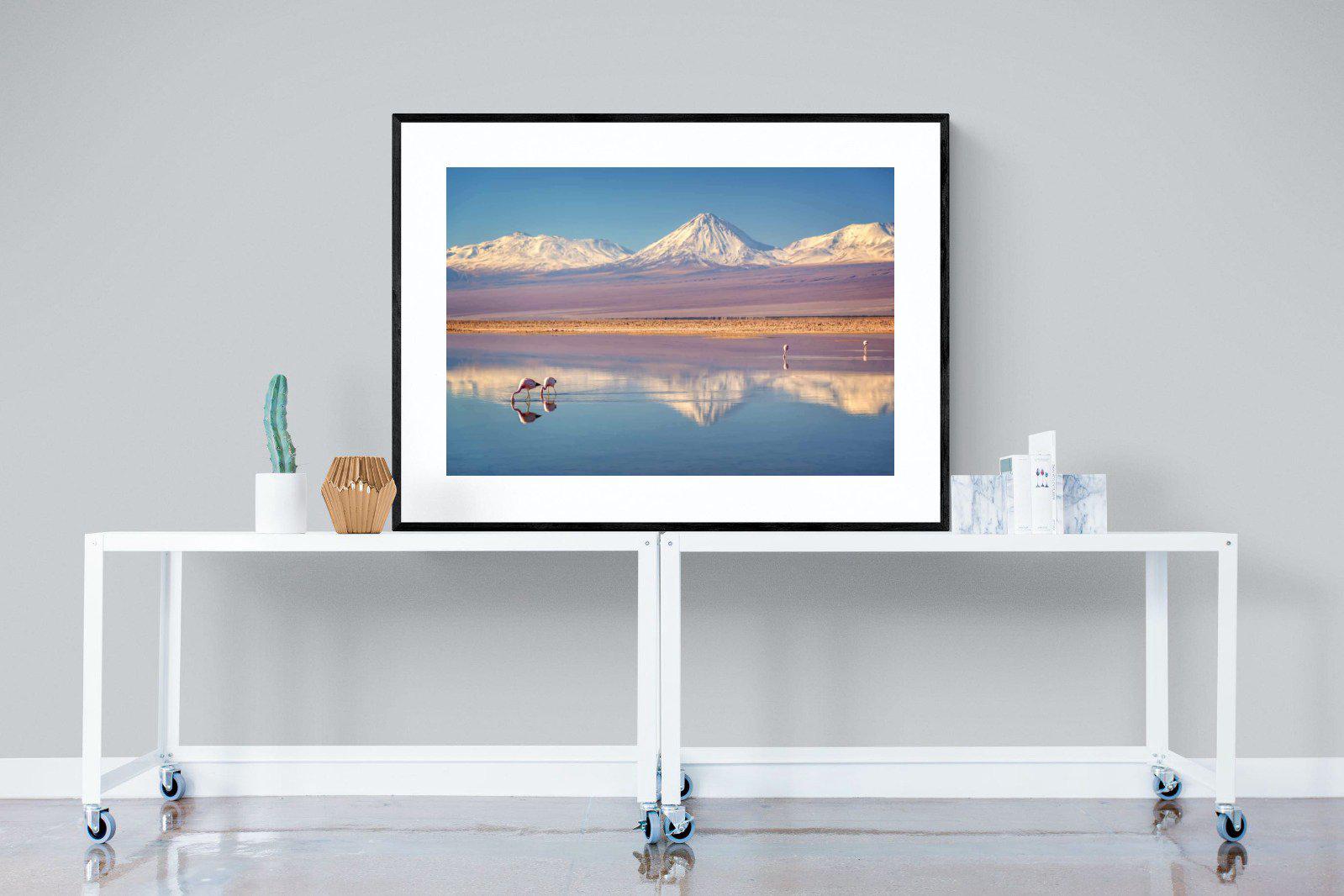 Flamingo Pair-Wall_Art-120 x 90cm-Framed Print-Black-Pixalot