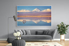 Flamingo Pair-Wall_Art-220 x 130cm-Mounted Canvas-White-Pixalot