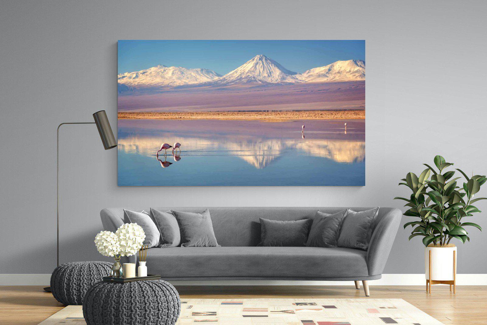 Flamingo Pair-Wall_Art-220 x 130cm-Mounted Canvas-No Frame-Pixalot