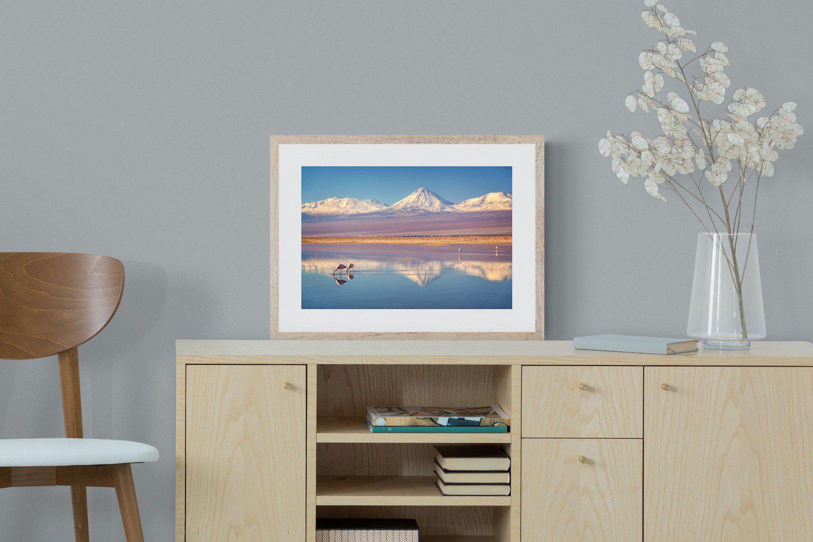 Flamingo Pair-Wall_Art-60 x 45cm-Framed Print-Wood-Pixalot