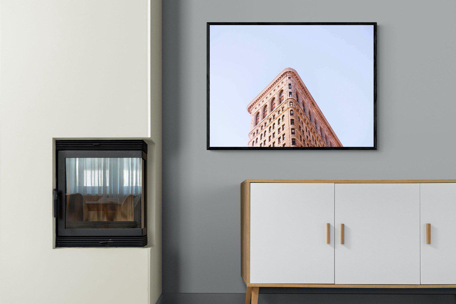Flatiron Building-Wall_Art-100 x 75cm-Mounted Canvas-Black-Pixalot