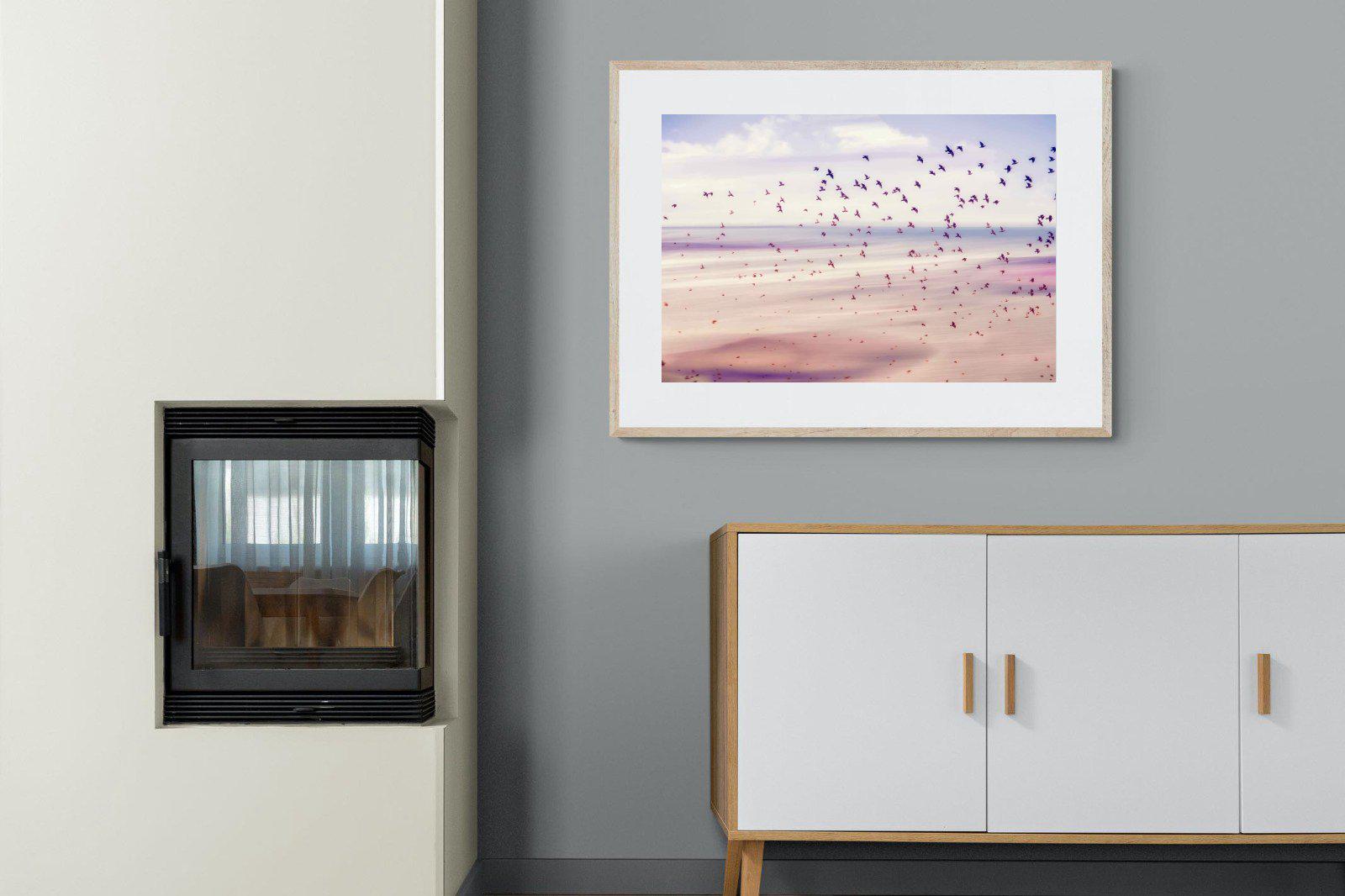 Flock-Wall_Art-100 x 75cm-Framed Print-Wood-Pixalot