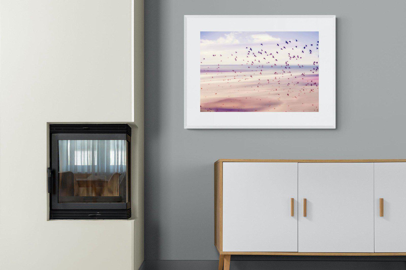 Flock-Wall_Art-100 x 75cm-Framed Print-White-Pixalot