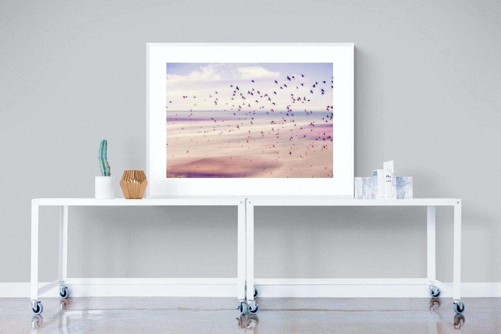 Flock-Wall_Art-120 x 90cm-Framed Print-White-Pixalot