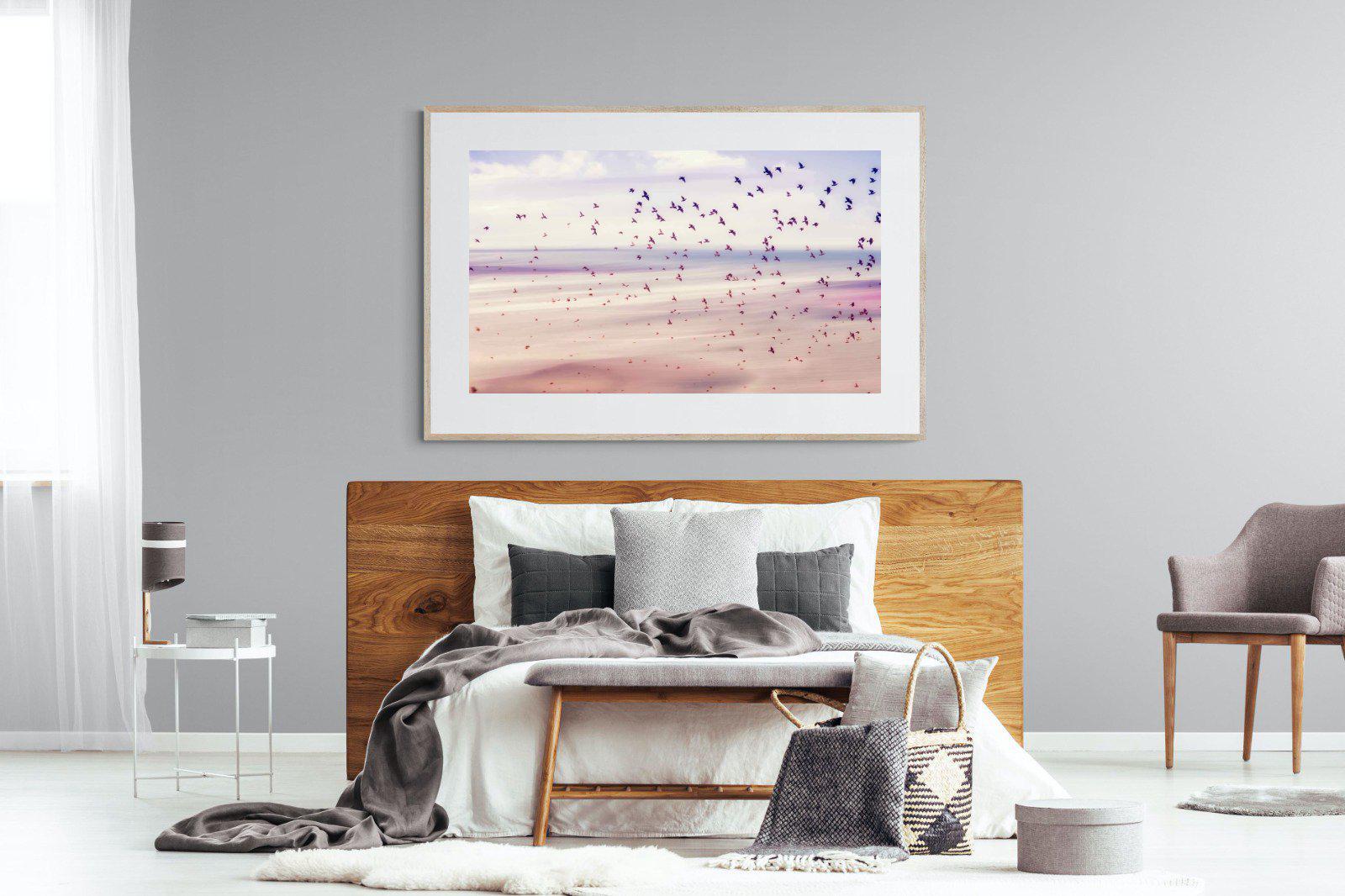 Flock-Wall_Art-150 x 100cm-Framed Print-Wood-Pixalot