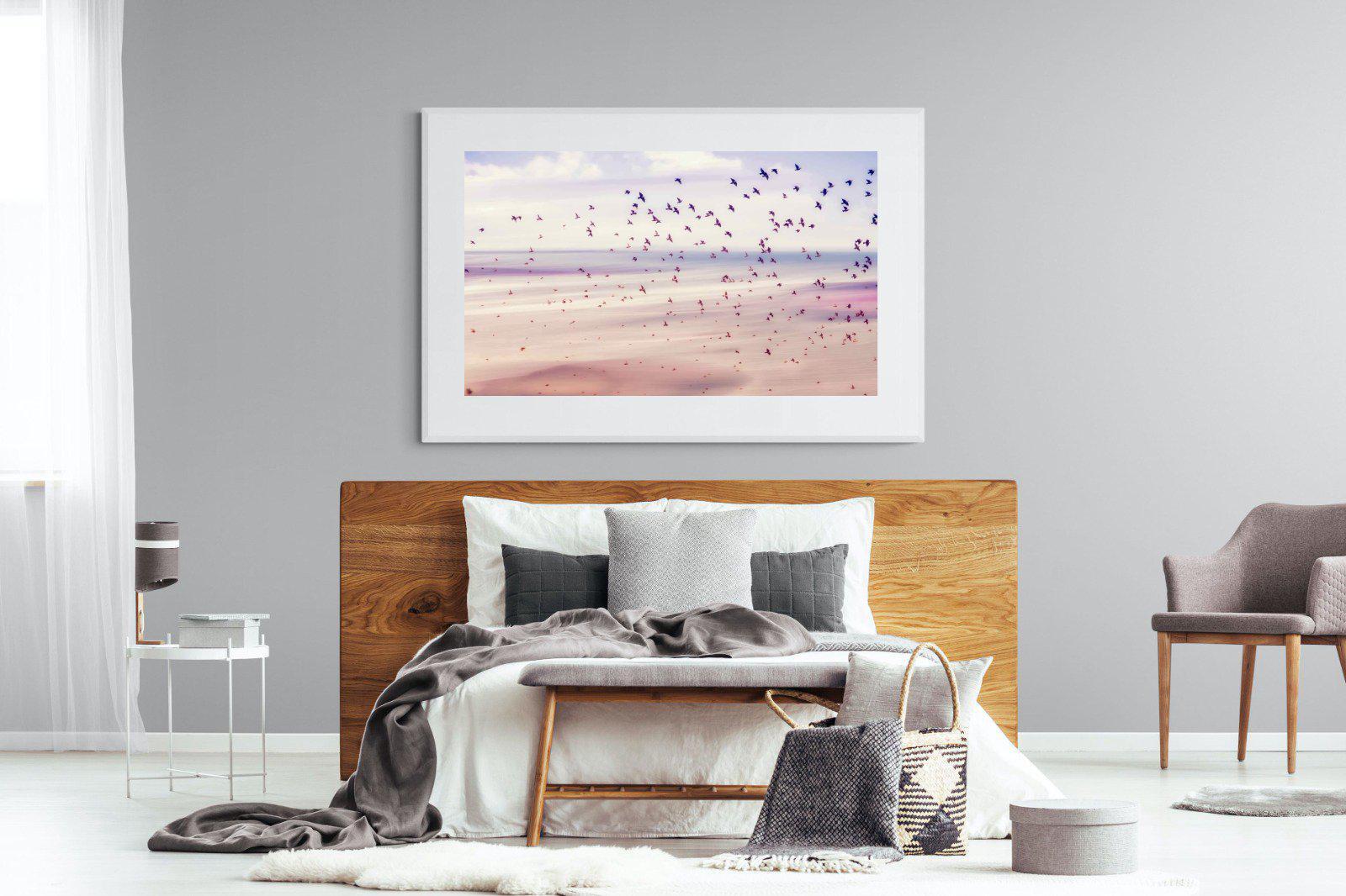Flock-Wall_Art-150 x 100cm-Framed Print-White-Pixalot