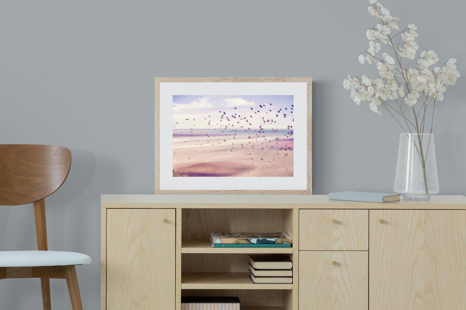 Flock-Wall_Art-60 x 45cm-Framed Print-Wood-Pixalot