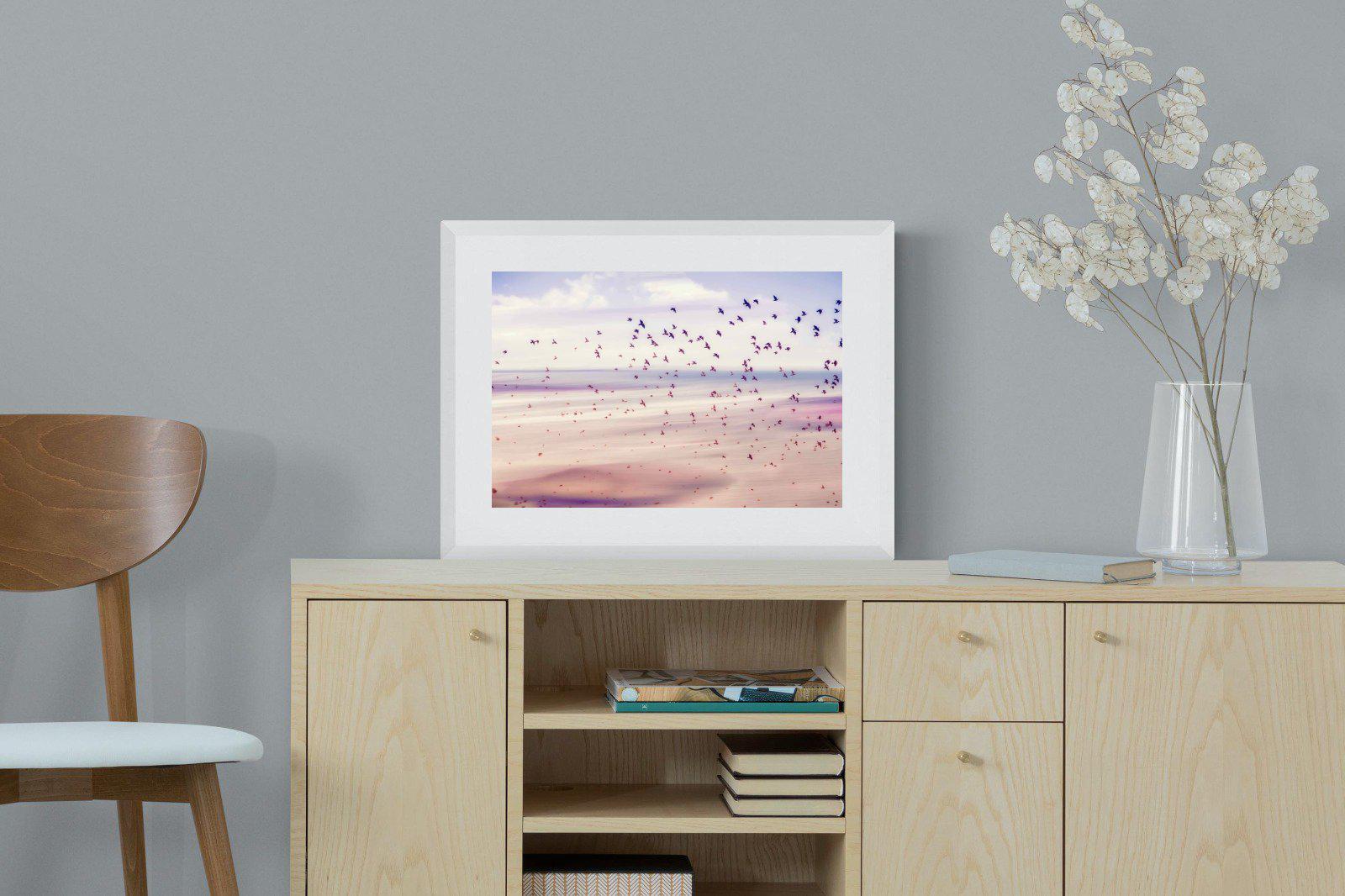 Flock-Wall_Art-60 x 45cm-Framed Print-White-Pixalot