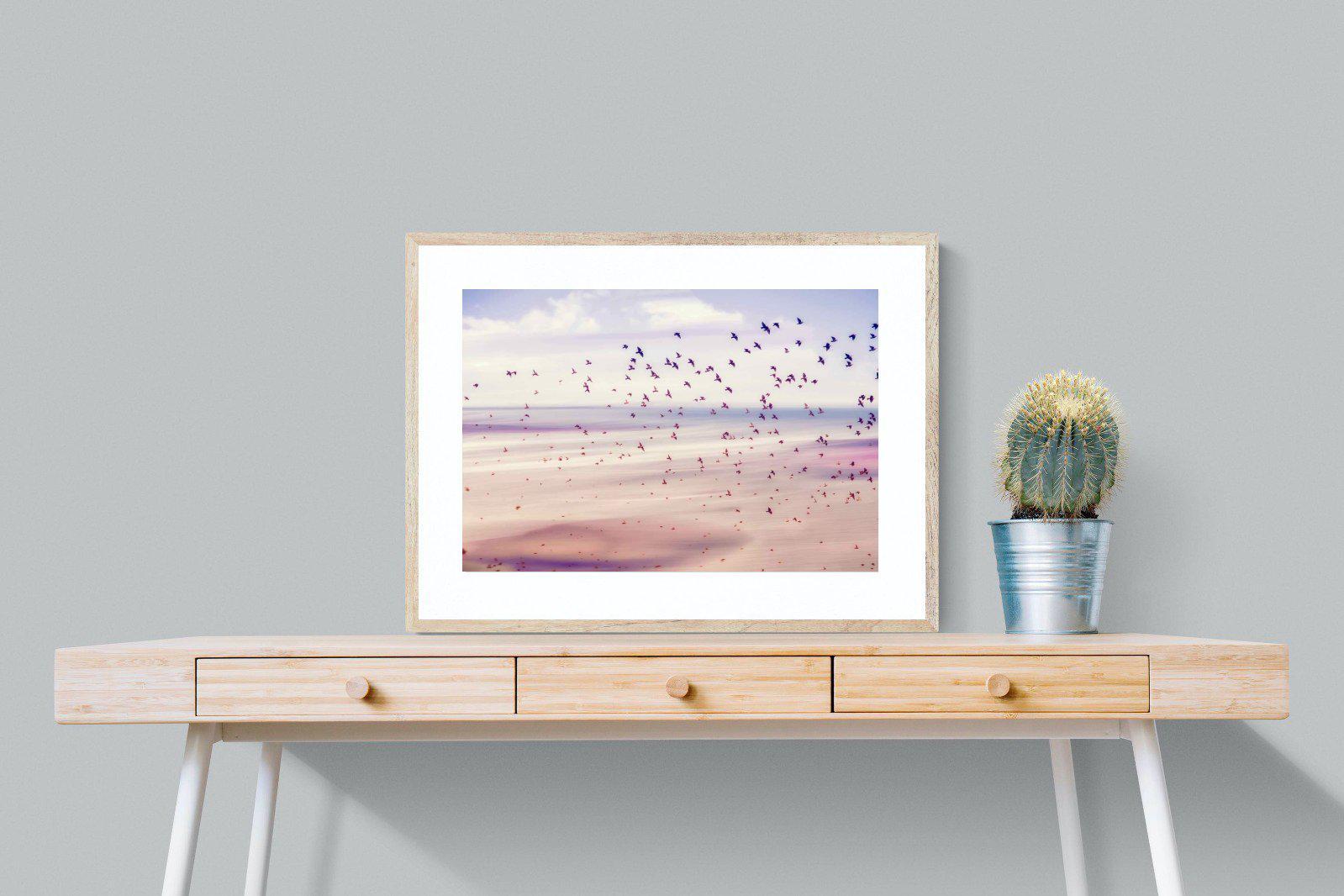 Flock-Wall_Art-80 x 60cm-Framed Print-Wood-Pixalot