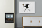 Flower Thrower-Wall_Art-100 x 75cm-Mounted Canvas-White-Pixalot