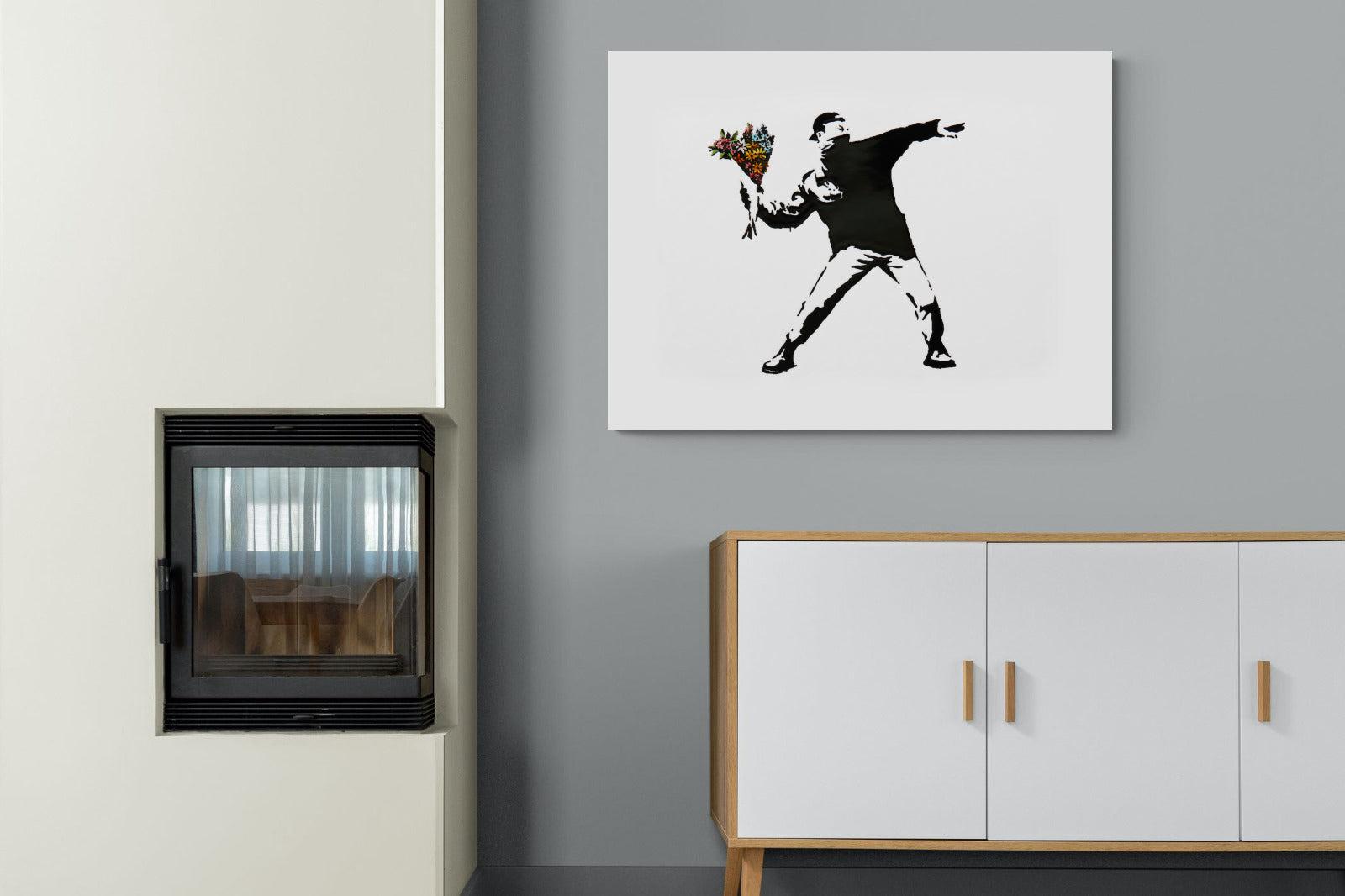 Flower Thrower-Wall_Art-100 x 75cm-Mounted Canvas-No Frame-Pixalot