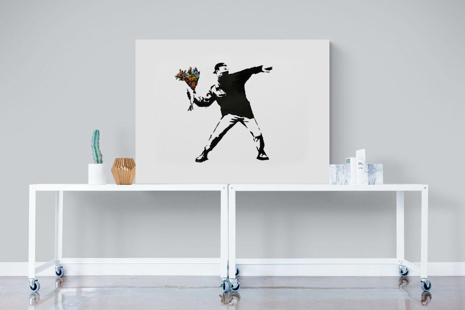 Flower Thrower-Wall_Art-120 x 90cm-Mounted Canvas-No Frame-Pixalot