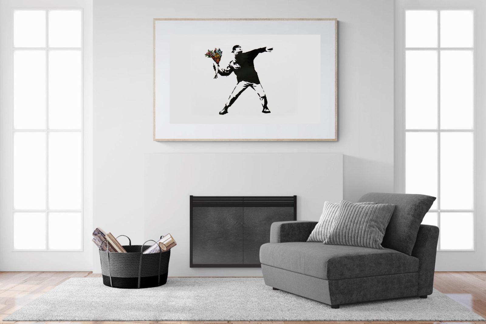Flower Thrower-Wall_Art-150 x 100cm-Framed Print-Wood-Pixalot