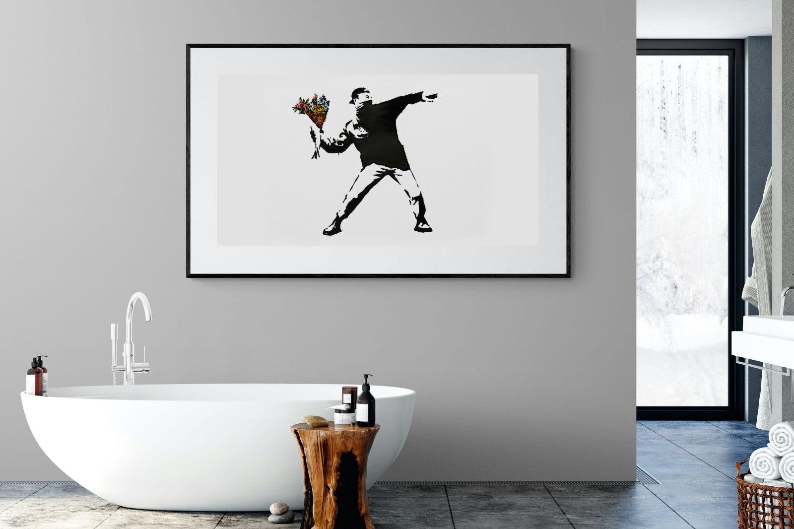 Flower Thrower-Wall_Art-180 x 110cm-Framed Print-Black-Pixalot